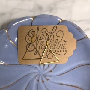 Sarah Madeline Gold Triangle Earrings